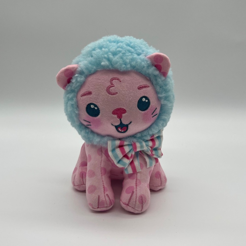 Moriah Elizabeth Leon the Lion Plush Pink Polka Dot Blue Mane Stuffed Animal